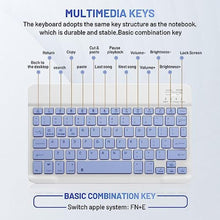 Load image into Gallery viewer, Bluetooth Keyboard and Mouse Combo Rechargeable Portable Wireless Keyboard Mouse Set for Apple iPad iPhone iOS 13 and Above Samsung Tablet Phone Smartphone Android Windows (10 inch Purple)_6739
