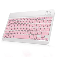 Load image into Gallery viewer, Bluetooth Keyboard Compatible with iPad 10th Generation, Rechargeable Portable 10 inch Wireless Keyboard for iPhone, iPad mini, Samsung Tablets Keyboards Ultra-Slim, Travel Office Computer Accessories, Pink_1

