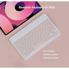 Load image into Gallery viewer, Bluetooth Keyboard Compatible with iPad 10th Generation, Rechargeable Portable 10 inch Wireless Keyboard for iPhone, iPad mini, Samsung Tablets Keyboards Ultra-Slim, Travel Office Computer Accessories, Pink_1195
