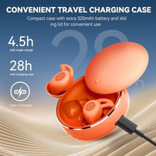 Load image into Gallery viewer, Bluripp Sleepals Micro Sleep Earbuds for Side Sleepers, Sleep Headphones with Noise Reduction, Soft and Snug Fit Overnight, Slim and Light, 28hr Play with Travel Charging Case (Orange)_1463
