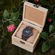 Load image into Gallery viewer, BOBO BIRD Mens Wooden Watch Analog Quartz with Week Display Lightweight Handmade Wood Wrist Watch for Men (Blue)_348
