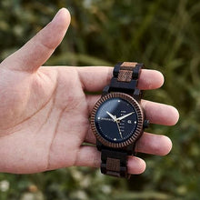 Load image into Gallery viewer, BOBO BIRD Mens Wooden Watch Analog Quartz with Week Display Lightweight Handmade Wood Wrist Watch for Men (Blue)_350
