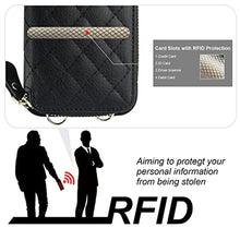 Load image into Gallery viewer, Bocasal Crossbody Wallet Case for iPhone 14 Pro Max, RFID Blocking PU Leather Zipper Handbag Purse Flip Cover, Kickstand Folio Case with Card Slots Holder Wrist Strap Lanyard 5G 6.7 Inch (Black)_7706
