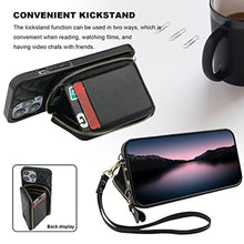 Load image into Gallery viewer, Bocasal Crossbody Wallet Case for iPhone 14 Pro Max, RFID Blocking PU Leather Zipper Handbag Purse Flip Cover, Kickstand Folio Case with Card Slots Holder Wrist Strap Lanyard 5G 6.7 Inch (Black)_7708
