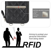 Load image into Gallery viewer, Bocasal Crossbody Wallet Case for iPhone 15 Pro Max, RFID Blocking PU Leather Zipper Handbag Purse Flip Cover, Kickstand Folio Case with Card Slots Holder Wrist Strap Lanyard 5G 6.7 Inch (Black)_7514
