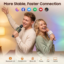 Load image into Gallery viewer, BONAOK Bluetooth Karaoke Wireless Microphone,3-in-1 Portable Handheld Karaoke Mic Speaker Machine Christmas Birthday Home Party for Android/iPhone/PC or All Smartphone Q37 (Light Pinkcolor)_2498
