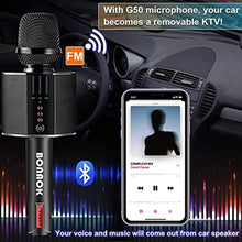 Load image into Gallery viewer, BONAOK Karaoke Microphone, Portable Wireless Bluetooth Karaoke Mic for Adults&amp;Kids Car Home Outdoor Party, Karaoke Machine for PC/All Smartphone G50 Black 2025_58
