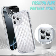 Load image into Gallery viewer, Bonoma Compatible with iPhone 16 Pro Max Case Support for MagSafe, Stripes Back High-Duty Magnetic TPU Camera Protection Back Cover for Girls Women -Silver, StipesSilver_473
