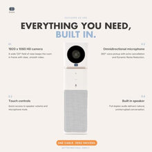 Load image into Gallery viewer, Boom UNO Full HD 1080p Conference Camera &amp; Video Bar, 120 Wide Angle Lens, Full Duplex Speaker &amp; Noise Reducing Mic, USB Plug &amp; Play for Zoom, Teams &amp; Google Meet (White)_943

