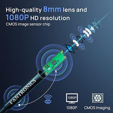 Load image into Gallery viewer, Borescope Inspection Camera, Fantronics Industrial Endoscope IP67 Waterproof 8mm Camera with 8 LED Lights for OTG Android &amp; iOS Smartphone, iPhone, iPad, Samsung (16.4FT, Type-C, Micro, Lightning), black_337
