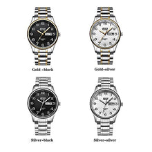 Load image into Gallery viewer, BOSCK Analog Mens Watch,40mm Easy Read Auto Date and Day Stainless Steel Business Watch for Men,30M Waterproof Sports Mens Wrist Watches, Goldsilver_7939

