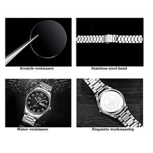 Load image into Gallery viewer, BOSCK Analog Mens Watch,40mm Easy Read Auto Date and Day Stainless Steel Business Watch for Men,30M Waterproof Sports Mens Wrist Watches, Goldsilver_7941
