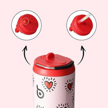 Load image into Gallery viewer, BOTTLE BOTTLE Insulated Water Bottle 24oz with Straw Lid and Handle for Sports Travel Gym Stainless Steel Water Bottles Double-Wall Vacuum Metal Leak Proof BPA-Free (HeartBeats)_5919
