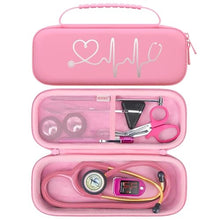 Load image into Gallery viewer, BOVKE Travel Stethoscope Case for 3M Littmann Classic III, Lightweight II S.E, MDF Acoustica Lightweight Stethoscopes, Mesh Pocket for Pen Lights, Medical Scissors and Nurse Accessories, Pink, WPink_1
