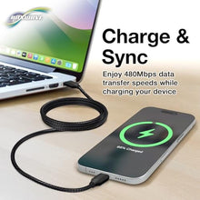 Load image into Gallery viewer, BoxWave Cable Compatible with BlueParrott B450-XT - DirectSync PD Cable (3ft) - USB-C to USB-C (100W), Type C Braided Charge and Fast Sync - Jet Black, JetBlack_1300
