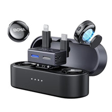 Load image into Gallery viewer, BOYA BOYALINK 3 Wireless Lavalier Microphone for iPhone/Android/Camera/PC/Tablets,AI Noise Cancellation,48kHz/24Bit Studio Sound,APP Control,984ft 30h Battery with Charging Case for Vlogging Interview, Black_1
