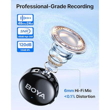 Load image into Gallery viewer, BOYA BOYALINK 3 Wireless Lavalier Microphone for iPhone/Android/Camera/PC/Tablets,AI Noise Cancellation,48kHz/24Bit Studio Sound,APP Control,984ft 30h Battery with Charging Case for Vlogging Interview, Black_5594
