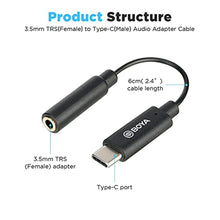 Load image into Gallery viewer, BOYA by-K4 3.5mm TRS (Female) to Type-C (Male) Audio Adapter, Black_815
