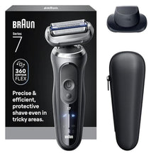 Load image into Gallery viewer, Braun Electric Shaver for Men, Series 7 7120s, Wet &amp; Dry Shave, Turbo &amp; Gentle Shaving Modes, Waterproof Foil Shaver, with Precision Trimmer, Space Grey, SpaceGrey_1
