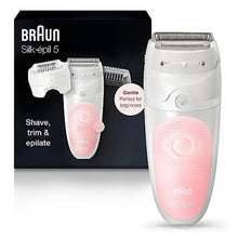 Load image into Gallery viewer, Braun Epilator Silk-pil 5 5-620, Hair Removal Device, Epilator for Women, Shaver &amp; Trimmer, Cordless, Rechargeable, Wet &amp; Dry, 6 Piece Set, WhitePink_1
