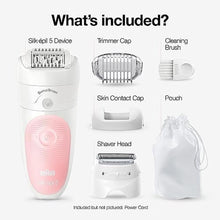 Load image into Gallery viewer, Braun Epilator Silk-pil 5 5-620, Hair Removal Device, Epilator for Women, Shaver &amp; Trimmer, Cordless, Rechargeable, Wet &amp; Dry, 6 Piece Set, WhitePink_4279
