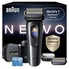 Load image into Gallery viewer, Braun NEVO Men's Electric Shaver with World's 1st AeroTouch Technology, Premium Value Kit with Power Travel Case, Blade Refill Head, ProCare Attachment, Braun's Best Electric Razor for Men, 17610C, Black_1
