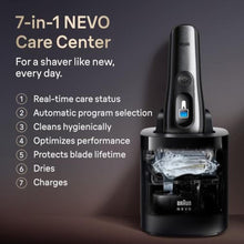 Load image into Gallery viewer, Braun NEVO Men's Electric Shaver with World's 1st AeroTouch Technology, Includes Premium 7in1 Care System, Power Travel Case, Smart Display. Braun's Best Electric Razor, 17010C, Black_702
