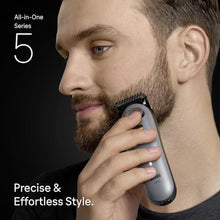 Load image into Gallery viewer, Braun Series 5 All-in-One Beard &amp; Body Grooming Kit for Men, Cordless Trimmer, Hair Clippers &amp; Shaver for Face, Hair &amp; Body with Smooth Shave Head, AIO 5510, MoonstoneGrey_187
