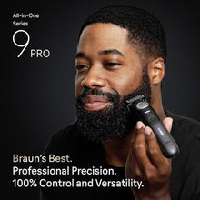 Load image into Gallery viewer, Braun Series 9 PRO All-in-One Beard &amp; Body Grooming Kit for Men, Cordless Trimmer, Hair Clippers &amp; Shaver for Face, Hair &amp; Body with Gillette Labs Razor, AIO 9555, MatteBlack_601
