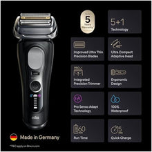 Load image into Gallery viewer, Braun Series 9 PRO+ Electric Shaver for Men, Wet &amp; Dry Foil Razor, 6-in-1 SmartCare Center, Built-in Precision ProTrimmer, Replacement Head, Travel Case, Black 9660CCPS_96
