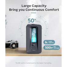 Load image into Gallery viewer, BREEZOME 6L Cool Mist Humidifier for Bedroom 50H Runtime 7-Color Mood Light, Black_133

