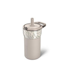 Load image into Gallery viewer, BrMate Leap 12oz 100% Leakproof Kids Tumbler with Handle and Silicone Soft Straw | Drop Resistant Silicone Sleeve | For Kids 4+ | Insulated Stainless Steel | Cup Holder Friendly | 12oz (Zebra)_1
