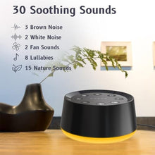Load image into Gallery viewer, Brown Noise Sound Machine with 30 Soothing Sounds 12 Colors Night Light White Noise Machine for Adults Baby Kids Sleep Machines Memory Function 36 Volume Levels 5 Timers for Home Office Travel, Black_524
