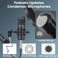 Load image into Gallery viewer, Brvomussy Podcast Equipment Bundle for 2, Audio Interface with Voice Changer Condenser Microphone for Gamer, All-in-One Audio Mixer Perfect for Live Streaming, Singing, YouTube, Gaming_2673
