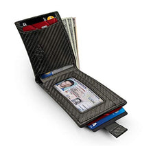Load image into Gallery viewer, Bryker Hyde Slim Vertical Bifold RFID Blocking Full Grain Leather Wallet for Men, Front Pocket, Bill/Receipt Pocket and Pull Tab Card Slot (Carbon Fiber Black with Pull out Card Pocket), CarbonFiberBlackwPullOutCardPocket_7965
