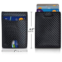Load image into Gallery viewer, Bryker Hyde Slim Vertical Bifold RFID Blocking Full Grain Leather Wallet for Men, Front Pocket, Bill/Receipt Pocket and Pull Tab Card Slot (Carbon Fiber Black with Pull out Card Pocket), CarbonFiberBlackwPullOutCardPocket_7967
