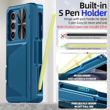 Load image into Gallery viewer, BSNRM for Samsung Galaxy Z Fold 5 Case with Card Holder (3 Cards)&amp; S Pen Holder&amp; Slide Camera Cover&amp; Hinge Protection&amp; Full-Body Rugged Shockproof Wallet Case for Galaxy Z Fold 5, Lake Blue, LakeBlue_2495
