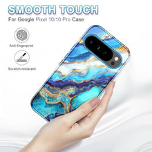 Load image into Gallery viewer, Btscase for Google Pixel 10 Pro XL Case 2025 [Military Grade Shockproof] Stylish Marble Pattern Slim Protective 3 Layers Hard PC+Soft Silicone Rugged Women Men Anti-Scratch Cover, Blue/Gold, BlueGold_579
