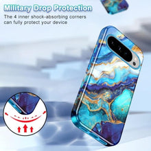 Load image into Gallery viewer, Btscase for Google Pixel 10 Pro XL Case 2025 [Military Grade Shockproof] Stylish Marble Pattern Slim Protective 3 Layers Hard PC+Soft Silicone Rugged Women Men Anti-Scratch Cover, Blue/Gold, BlueGold_581
