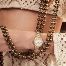 Load image into Gallery viewer, Bulova Crystal Mother-of-Pearl Dial and Gold-Tone Bracelet Watch | 28.5mm | 98L306_7179
