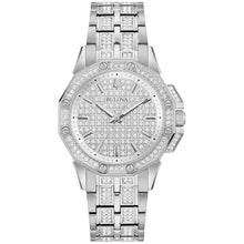 Load image into Gallery viewer, Bulova Ladies' Crystal Octava Stainless Steel 3-Hand Quartz Watch, Crystal Bezel and Dial Style: 96L305, Silver_1
