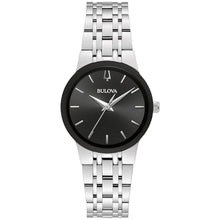 Load image into Gallery viewer, Bulova Ladies' Modern Stainless Steel 3-Hand Quartz Watch, Black Dial Style: 96L299, Silver_1

