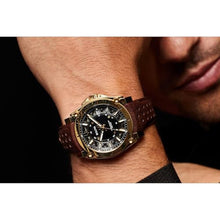 Load image into Gallery viewer, Bulova Men's Icon High Precisionist Quartz Gold Tone Stainless Steel Case 3-Hand Watch, Leather Brown Strap, Black Dial Style:97B216_7193
