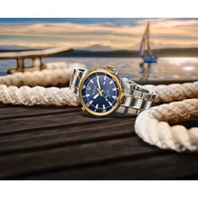 Load image into Gallery viewer, Bulova Men's Marine Star 'Series B' 3-Hand Date Quartz Watch, Luminous Markers, Rotating Dial, 100M Water Resistant, 43mm, TwoToneBlueDial_7171
