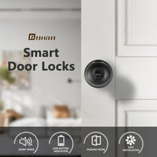 Load image into Gallery viewer, Buoan Fingerprint Door Lock, Smart Fingerprint Door Knob with Lock, Biometric Black Door Lock, Keyless Thumbprint Entry Door Lock for Bedrooms, Hotels, Apartments, Offices and Garages_6062
