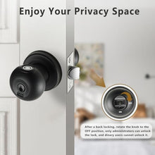 Load image into Gallery viewer, Buoan Fingerprint Door Lock, Smart Fingerprint Door Knob with Lock, Biometric Black Door Lock, Keyless Thumbprint Entry Door Lock for Bedrooms, Hotels, Apartments, Offices and Garages_6065
