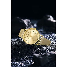 Load image into Gallery viewer, BUREI Men's Fashion Minimalist Wrist Watch Analog Date with Stainless Steel Mesh Band (Rose Gold-Blue)_374
