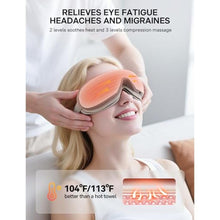 Load image into Gallery viewer, Burrki Eye Massager with Heat, Birthday Gifts for Mom Dad Her Him, Heated Eye Massager for Migraines with Compression and Bluetooth, Reduce Eyes Strain, Dark Circles and Improve Sleep, White_951
