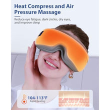 Load image into Gallery viewer, Burrki Eye Massager with Heat &amp; Bluetooth Music, Birthday Gift for Dad Mom Men Women, Heated Eye Mask for Migraines Relief, Reduce Strain, Headache Relief and Improve Sleep, Eye Care Device, White_950
