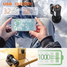 Load image into Gallery viewer, BUYSIGHT Rechargeable Spotlight Flashlight High Lumen Handheld Spot Light LED Flashlight with Handle Ultra-Long Standby Electric Torch with USB Output Classic Black, ClassicBlack_4621
